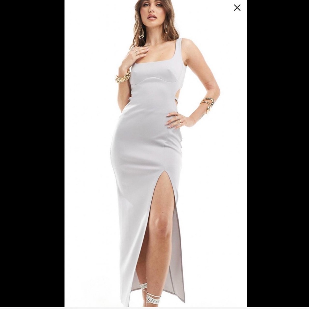 Brand New ASOS silver backless dress